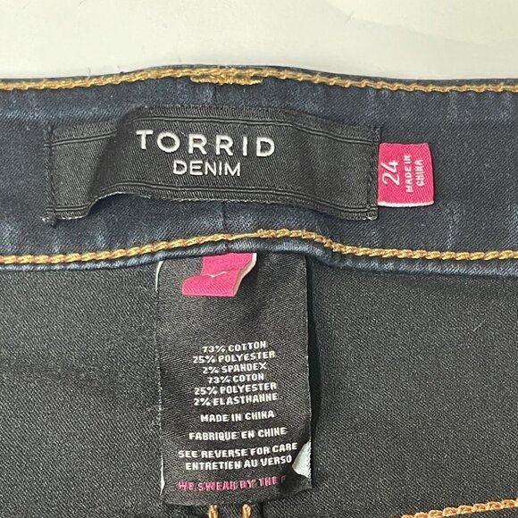 Torrid Jeans Womens 24 Blue Jegging Dark Wash‎ High Rise Cotton Stretch Blend - Picture 11 of 15